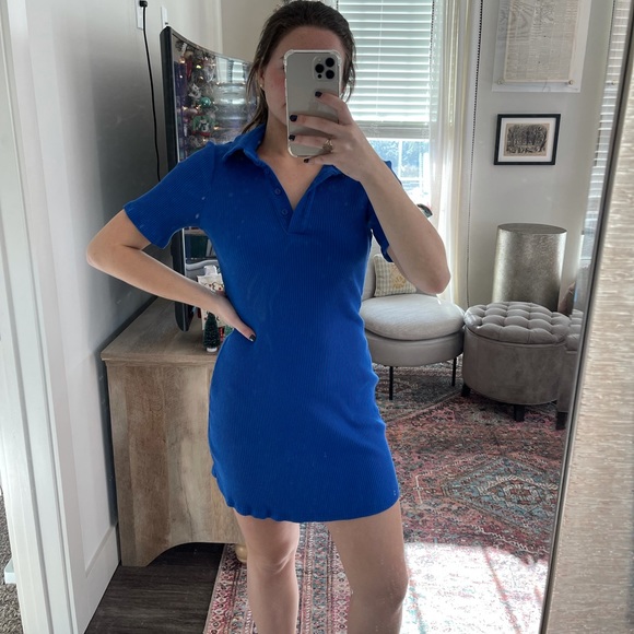 Glamorous Ribbed Collared Mini Dress - Picture 2 of 5